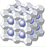 沸石的骨架结构图 （含有银的印象图）