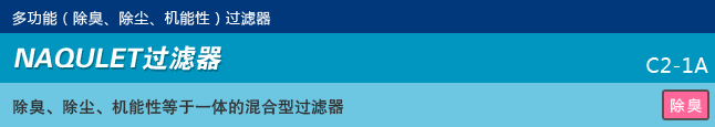 多功能（除臭、除尘、机能性）过滤器 NAQULET过滤器 除臭、除尘、机能性等于一体的混合型过滤器