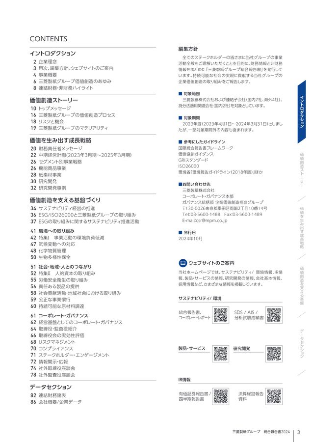 三菱製紙 統合報告書2024
